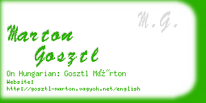 marton gosztl business card